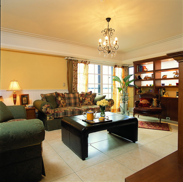 90平溫馨美式鄉(xiāng)村風美家裝修效果圖